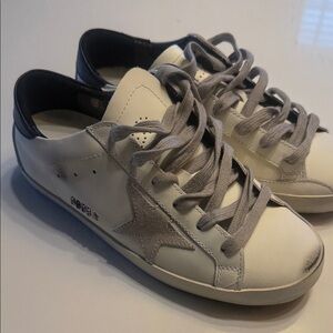 Golden Goose White and Gray Sneakers